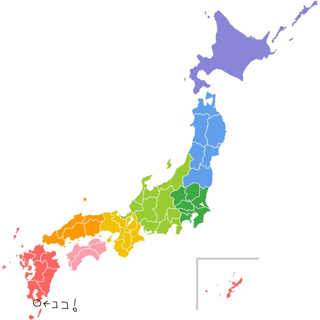 日本地図佐多岬