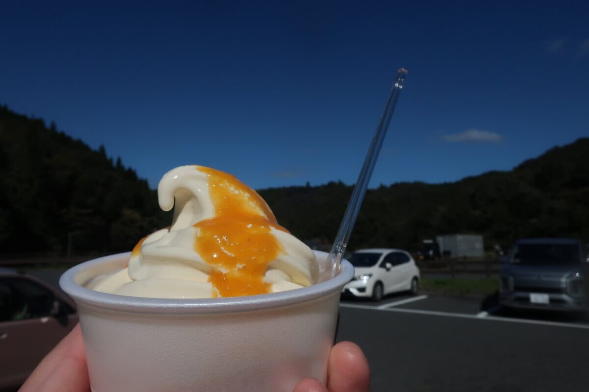 花貫フルーツほおずき　ソフトクリーム　高萩市